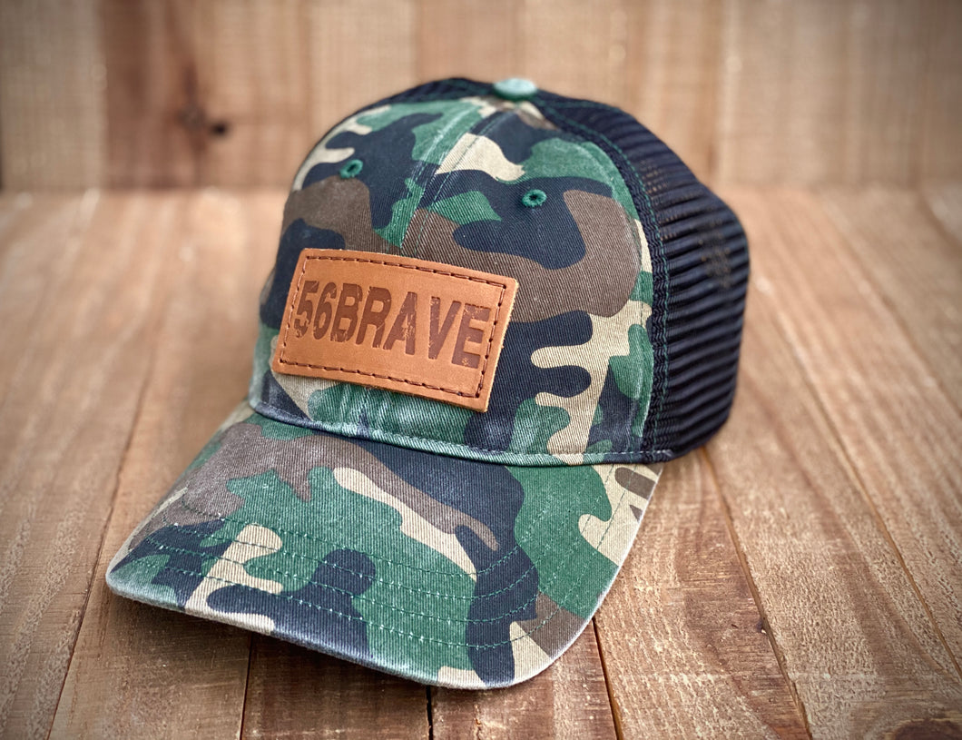 56 Brave Hat (Camo and Leather)